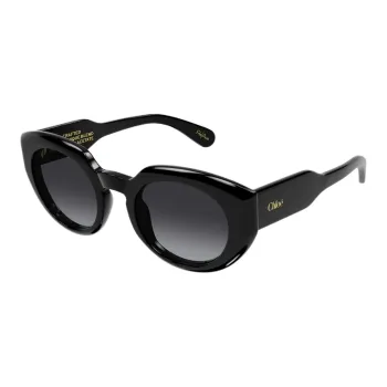 Chloe Acetate Oval Sunglasses Women's Black