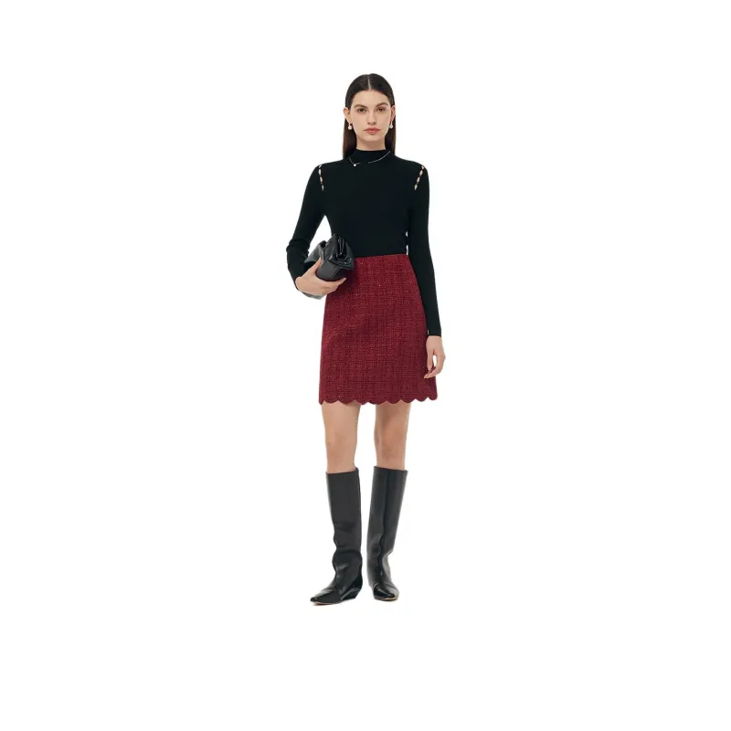 GOELIA Casual Short Skirts Women's Pepper Red-0