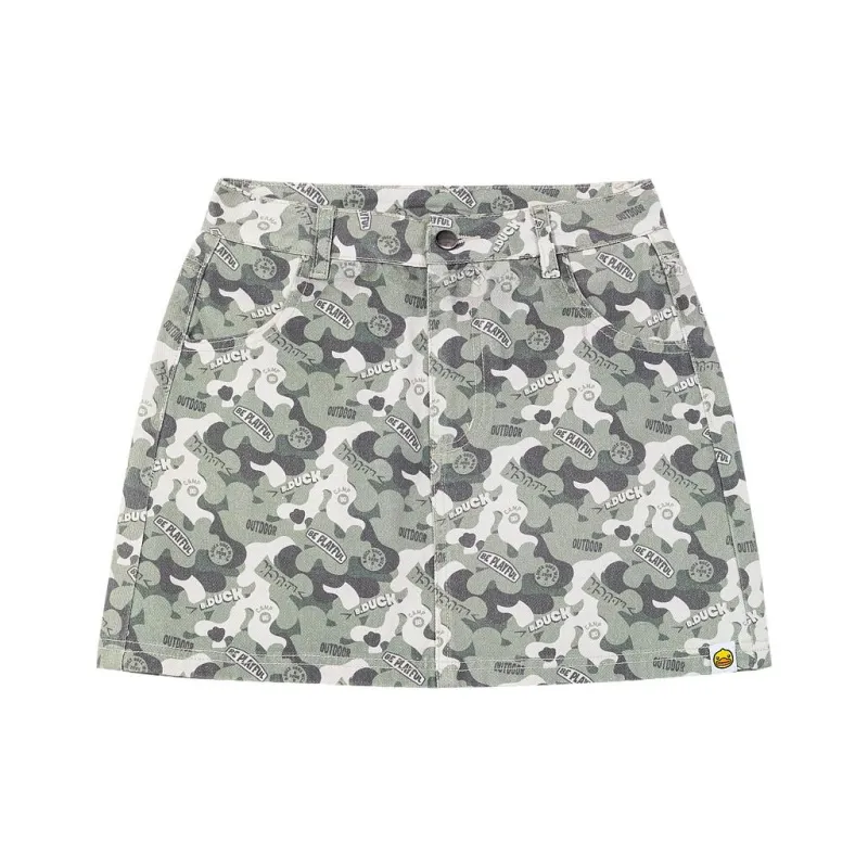 B.Duck Denim Short Skirts Women's Green-0