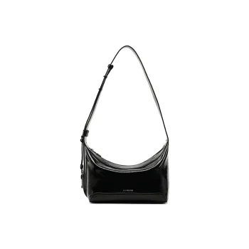 LA FESTIN Cow Leather Tote Bag, Shopping Bag, Shoulder Bag Medium Size Women's Twilight Black