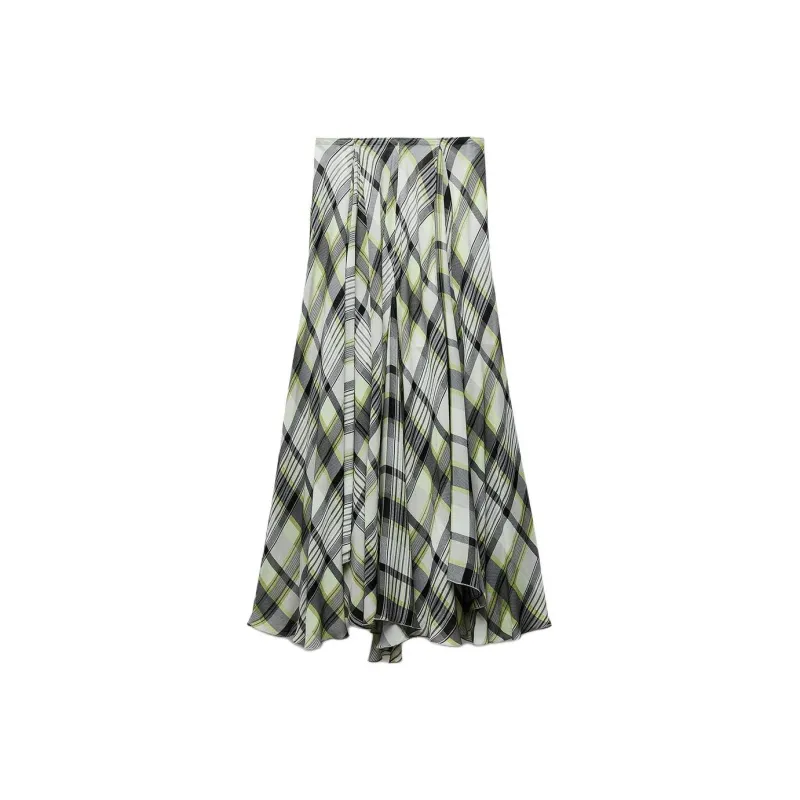 ZARA Casual Long Skirts Women's Green/Nude-0