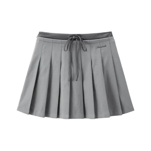 LEDIN Casual Short Skirts Women's Silver Candle Gray