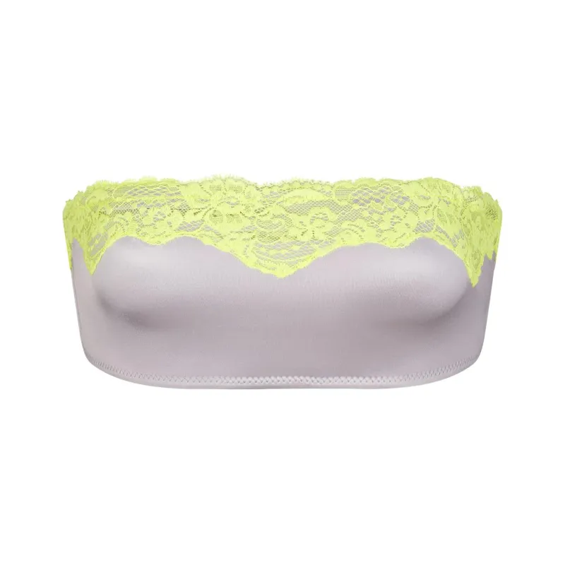 SKIMS LACE SWIM BANDEAU BIKINI TOP Bikini Women's Chrome/Chrome-Plated-0