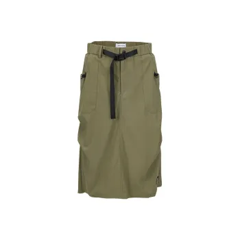 URBAN REVIVO Casual Long Skirt Women's Dark Brown Green