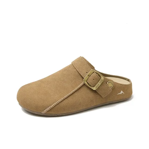 ATONGMU Composite Sole Abrasion Resistant Slip Resistant leather ballerina chunky shoes Women's