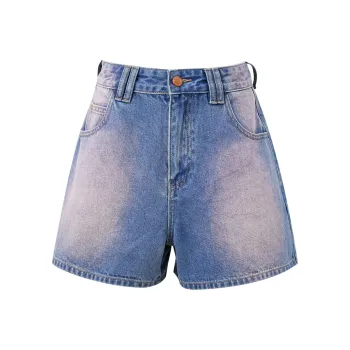 3COLOUR Denim Shorts Women's Deep Sea Blue