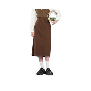 Lagogo Casual Long Skirts Women's Coffee U1