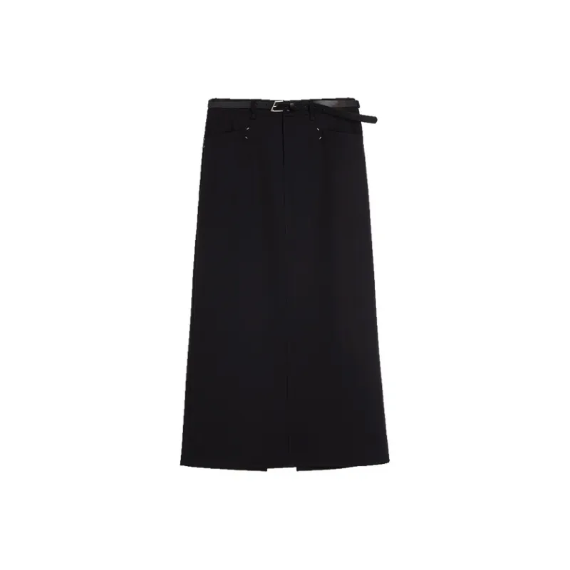 ELLE Casual Long Skirt Women's Black-0