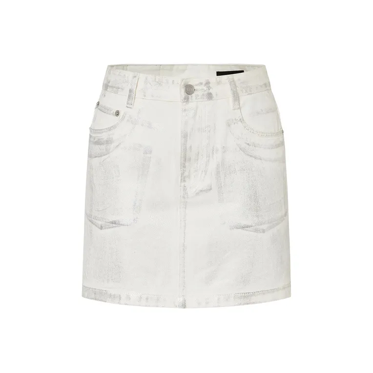 MOCO Denim Short Skirts Women's Denim White-0