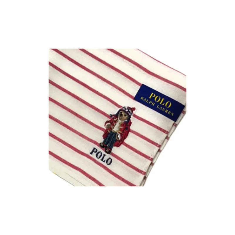 Polo Ralph Lauren Cotton Silk Scarves Unisex Red White-1