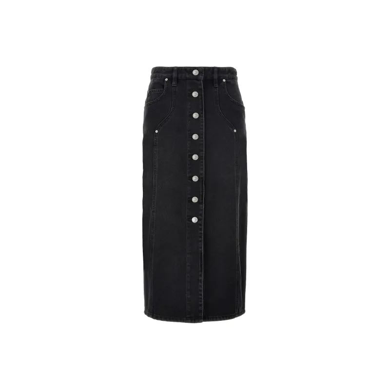 ISABEL MARANT ETOILE Vandy High Waist Buttoned Midi Skirt-0