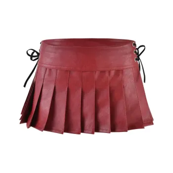 I.AM.GIA KARI SKORT Leather Short Skirts Women's RED/Red
