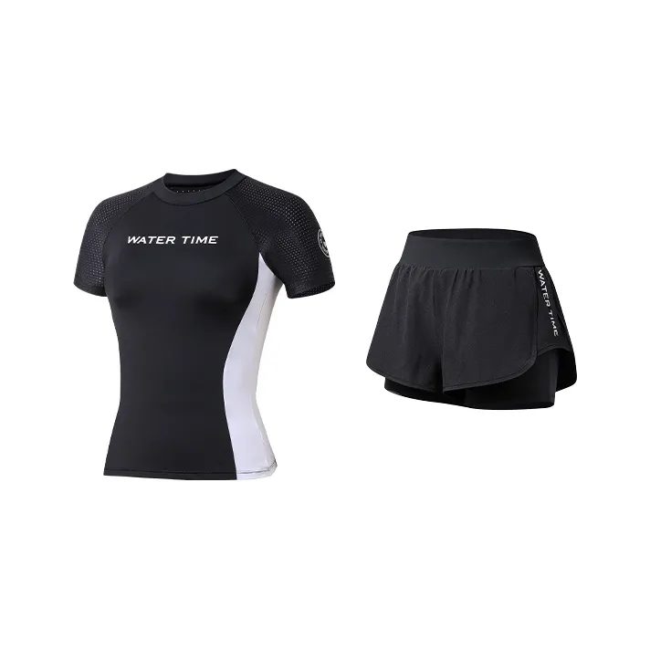 Watertime Two Piece Swimsuits Women's Black White-0