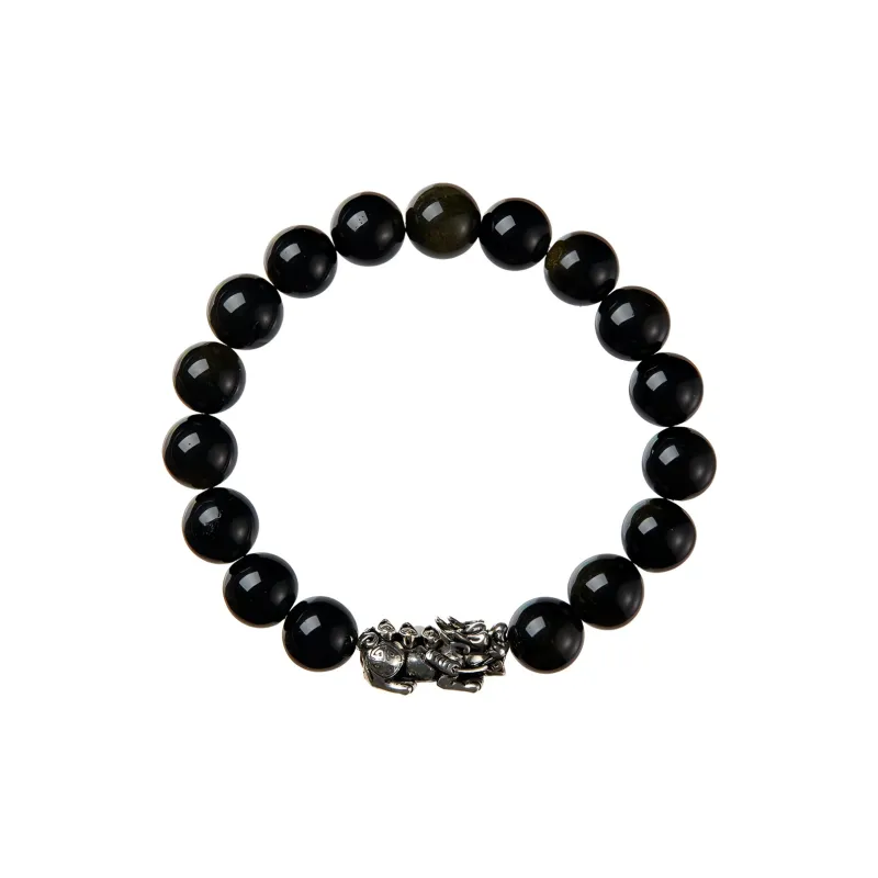 Stone Notes Obsidian Bracelets Unisex-4