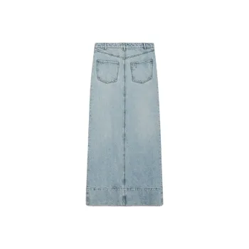 SportMa Piave Collection Long Skirt In Worn Denim Casual Long Skirts Women's Blue
