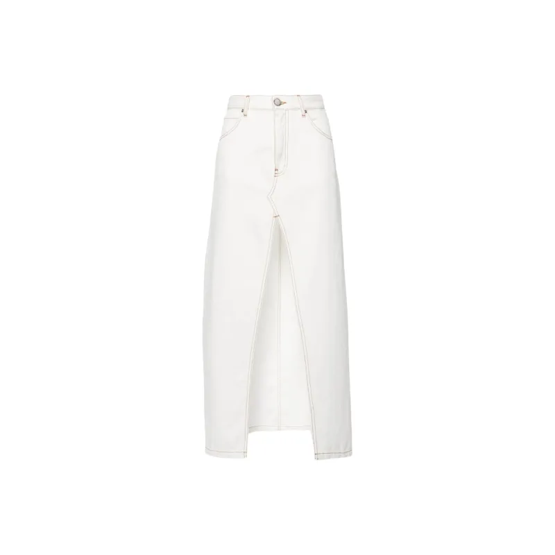 PINKO Slit Front Denim Skirt-0