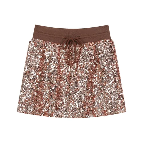 ELF SACK Casual Carhartt Skirts Women's Sequins Pink Brown