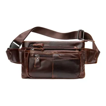 DOSRFINI Cow Leather Fanny Pack Men's Multicolor