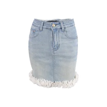 CLOUD SEASON Denim Short Skirts Women's Blue