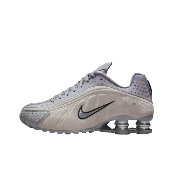 Nike Shox R4 Anti Slip Wear Resistant Low Top Running Shoes Unisex Gray Blue