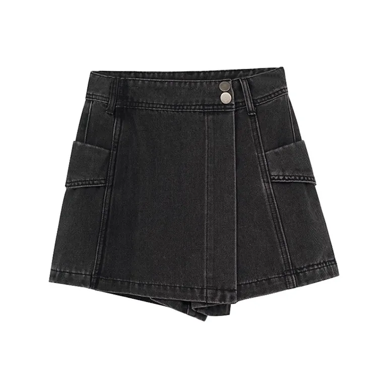 COVT Denim Shorts Women's Black Gray-0