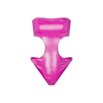 SKIMS LIQUID SHINE SWIM STRAPLESS CUT OUT MONOKINI One-piece Swimsuit Women's Lollipop/Popstick