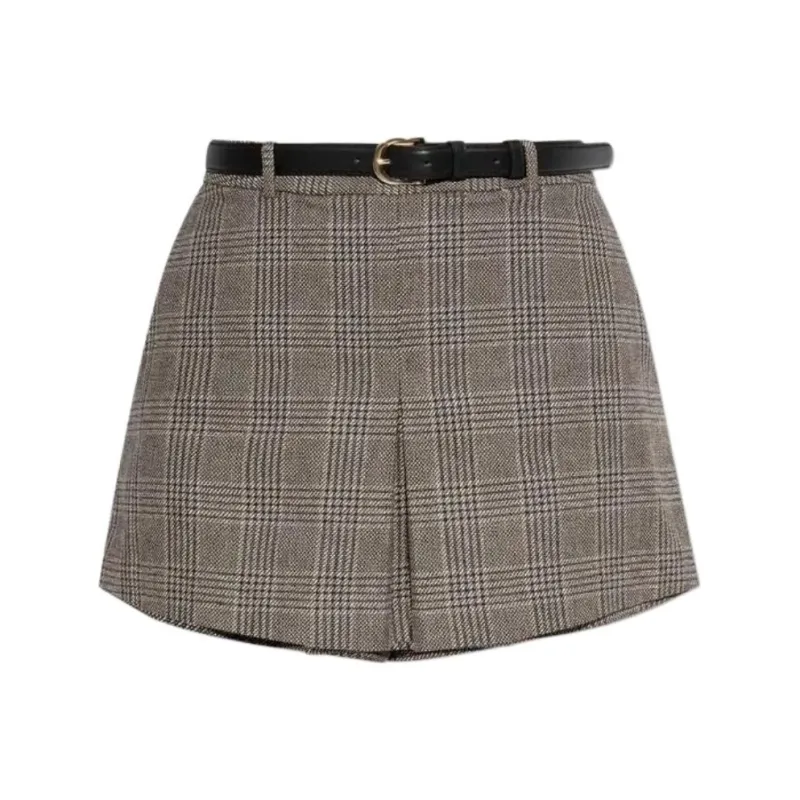 Self portrait Check Mini Skirt-0