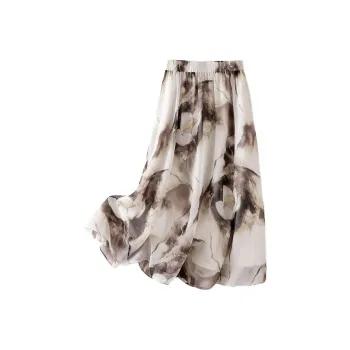 IHIMI Casual Long Skirt Women's Ink Lotus