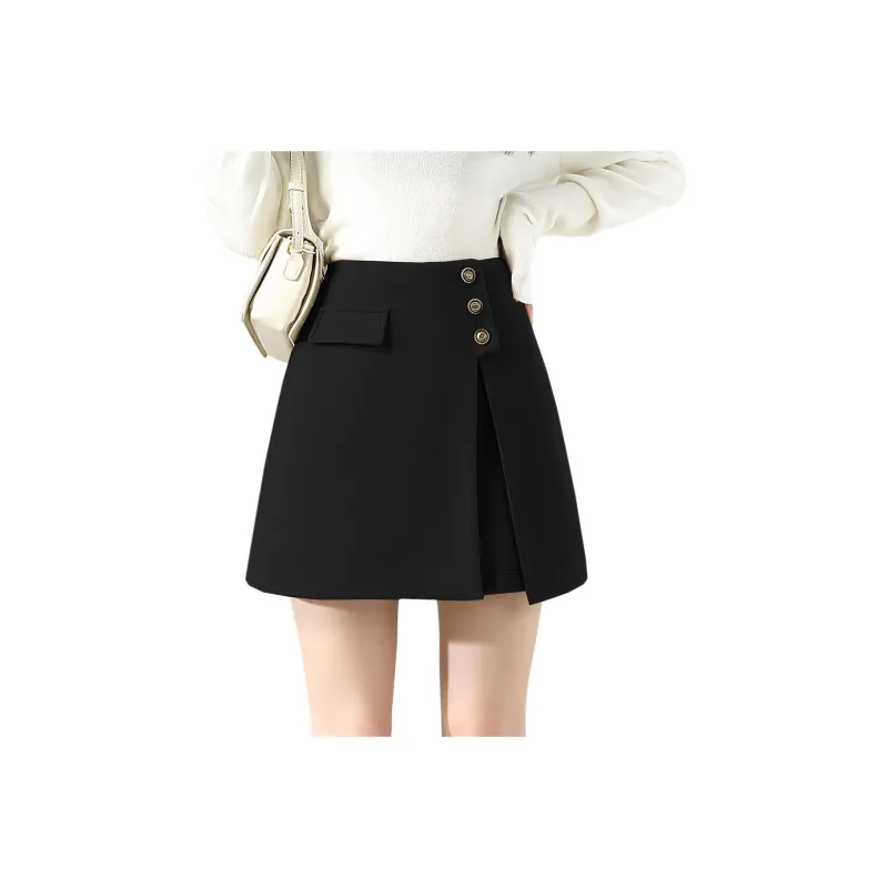 Beautiful Wardrobe Casual Short Skirts Women's Black-1