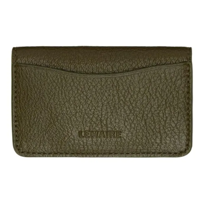 Lemaire Goatskin Card Holder Unisex Khaki-1