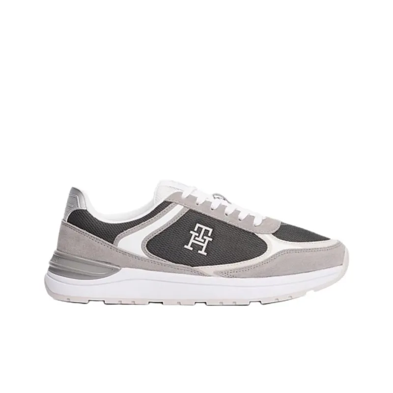 Tommy Hilfiger TH Monogram Low Top Casual Shoes Women's Gray-1