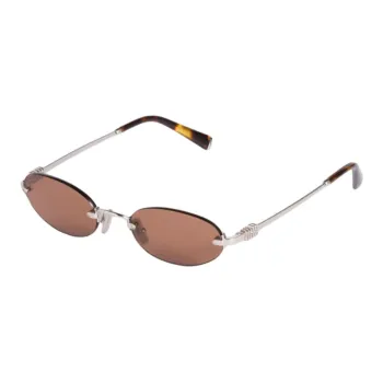 MIU MIU Metal Oval Sunglasses Women's Brown
