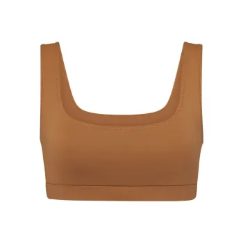 Skims Swim Tank Bikini Top Almond