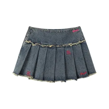 CHUU Casual Short Skirts Women's Dark Denim Blue