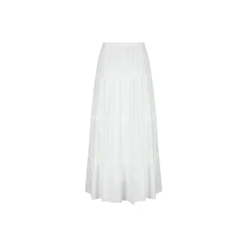 Wen Shan Casual Long Skirt Women's Ecru