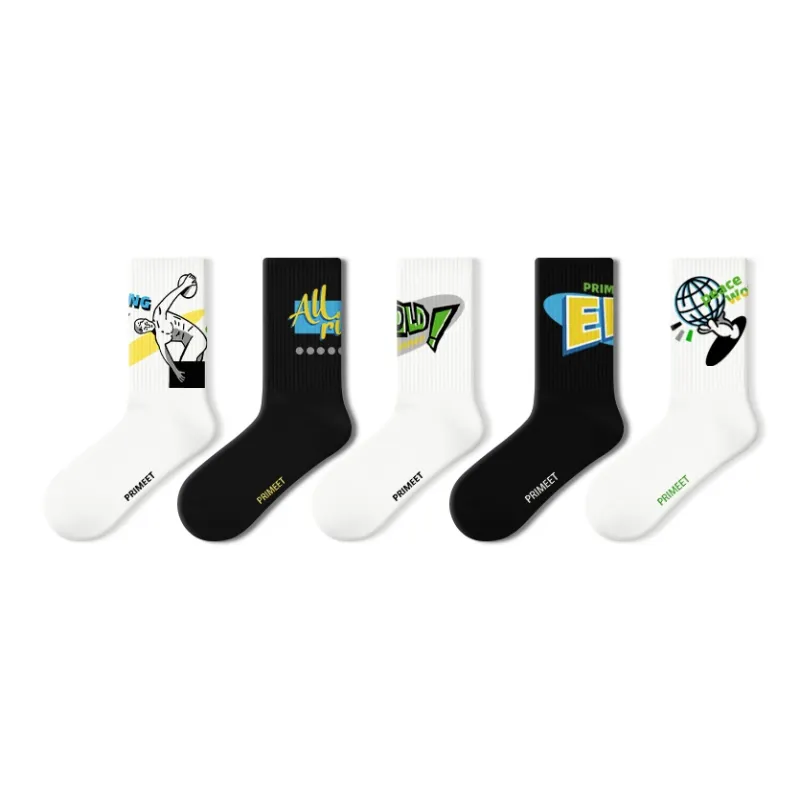 Primeet Mid Calf Socks Men's 5 Pack-26