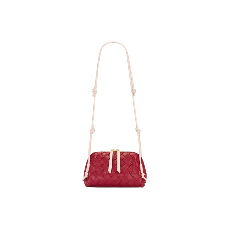 Bottega Veneta Concert Cow Leather Shoulder Bag Kids' Rose Red-0