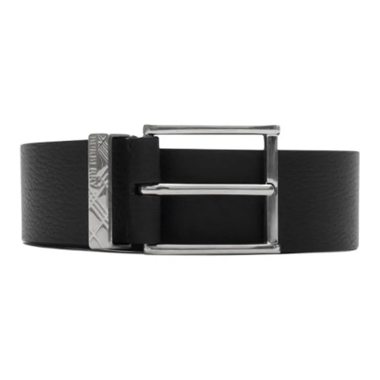 Burberry Engraved check Leather Belt-0