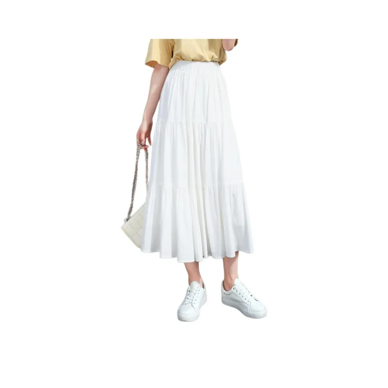 Mo Han Yi Mei Casual Long Skirt Women's White-0