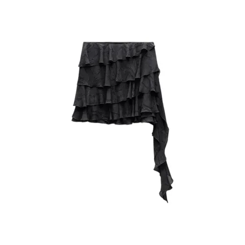 ZARA New Year Casual Short Skirts Women's Dark Gray