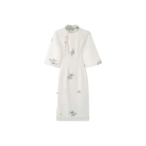 JINYE ORIENTAL Cheongsams Women's Light Beige Apricot