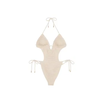 Victoria's Secret PINK Crochet Monokini One-Piece Swimsuit One-piece Swimsuit Women's Ecru