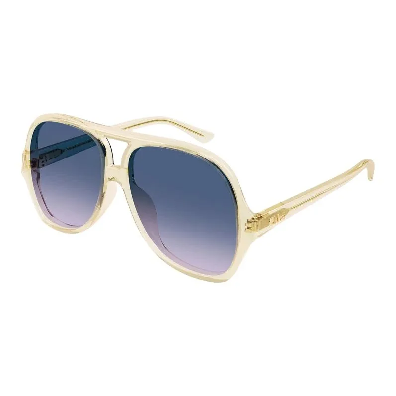 Chloe Acetate Aviator Sunglasses Unisex Gold-0