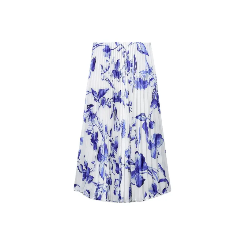 ZARA Casual Long Skirt Women's Blue-0