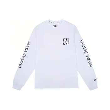 New Era Long Sleeved T Shirt Unisex White