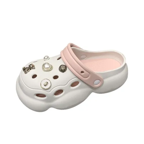 TELENT Clogs Women's White Pink