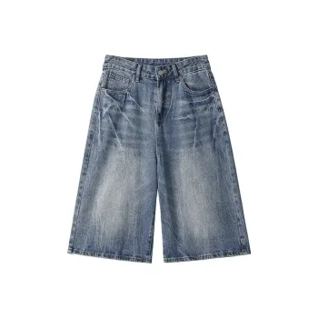 DARK HORSE Denim Shorts Unisex Washed Blue