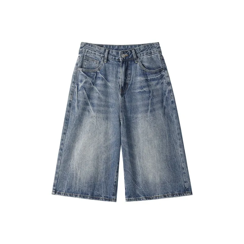 DARK HORSE Denim Shorts Unisex Washed Blue-0