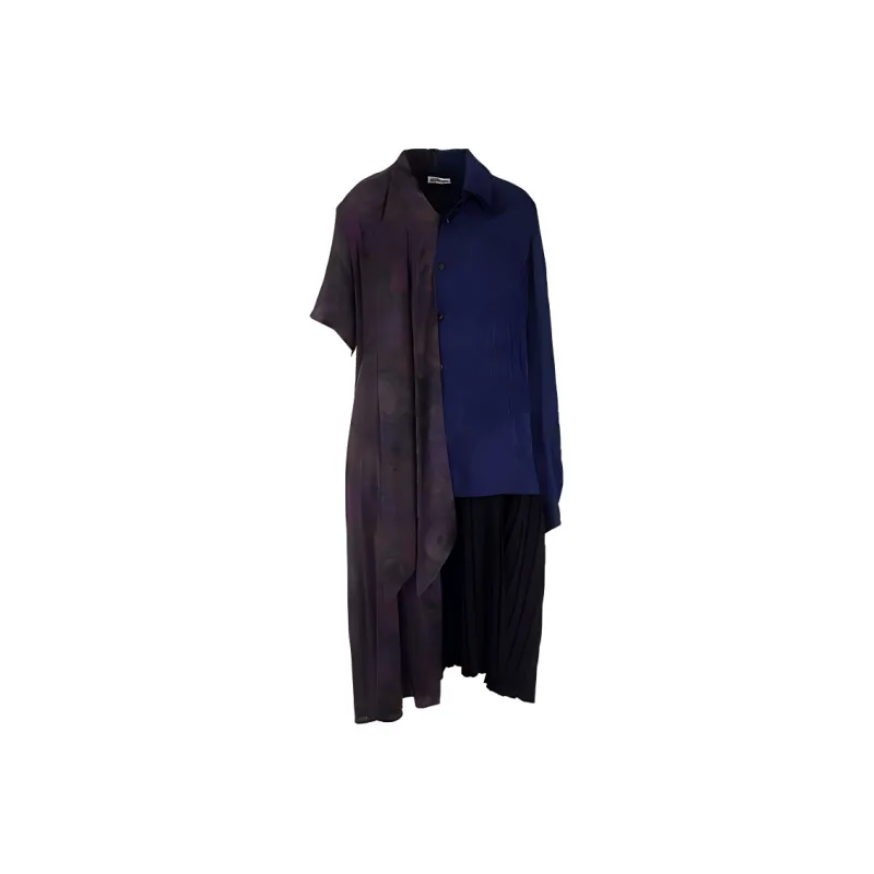 Balenciaga SS21 Long-Sleeved Dresses Regular Fit Women's Blue-0