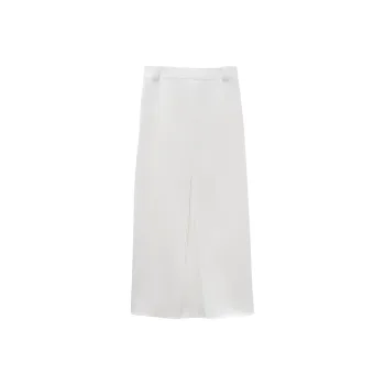 INSUN Casual Long Skirts Women's Raw White